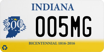 IN license plate 005MG