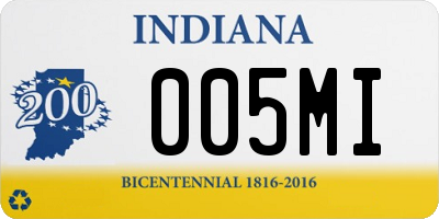 IN license plate 005MI