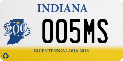 IN license plate 005MS
