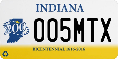 IN license plate 005MTX