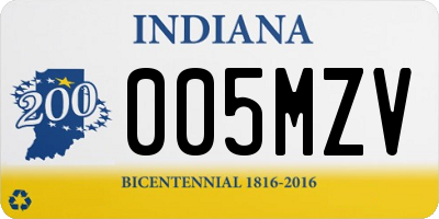 IN license plate 005MZV
