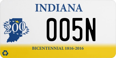 IN license plate 005N