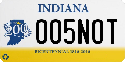 IN license plate 005NOT