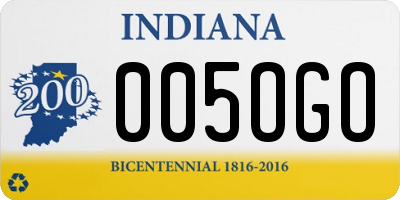 IN license plate 005OGO