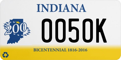 IN license plate 005OK