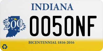 IN license plate 005ONF