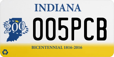 IN license plate 005PCB