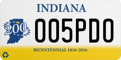 IN license plate 005PDO