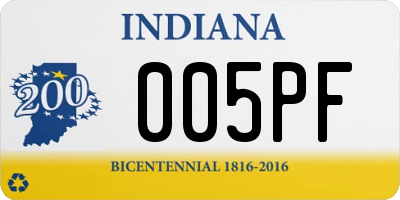 IN license plate 005PF