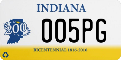 IN license plate 005PG