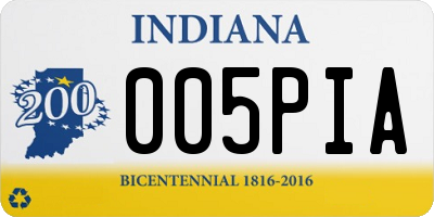 IN license plate 005PIA