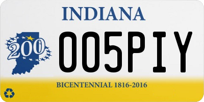 IN license plate 005PIY