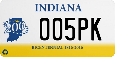 IN license plate 005PK