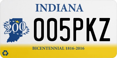 IN license plate 005PKZ