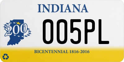IN license plate 005PL