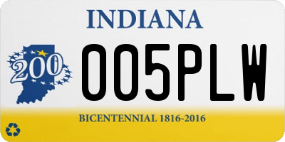 IN license plate 005PLW