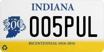 IN license plate 005PUL