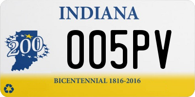 IN license plate 005PV