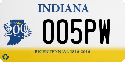 IN license plate 005PW