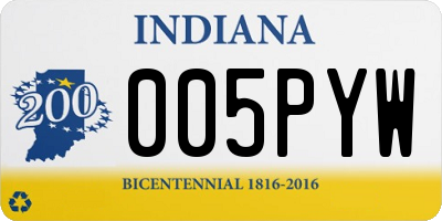 IN license plate 005PYW