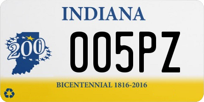 IN license plate 005PZ