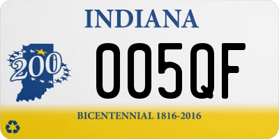 IN license plate 005QF