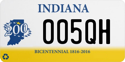 IN license plate 005QH