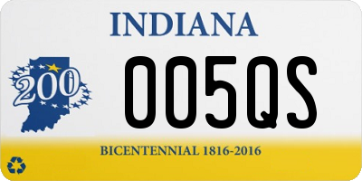 IN license plate 005QS