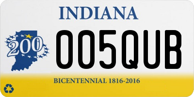 IN license plate 005QUB