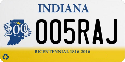 IN license plate 005RAJ