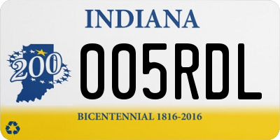 IN license plate 005RDL