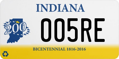 IN license plate 005RE