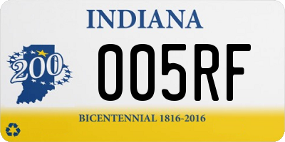 IN license plate 005RF