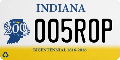IN license plate 005ROP