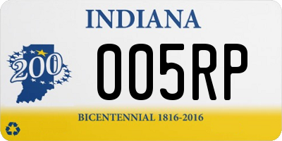 IN license plate 005RP