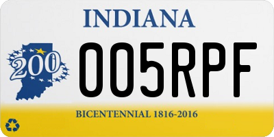 IN license plate 005RPF