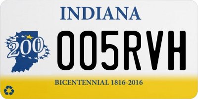 IN license plate 005RVH