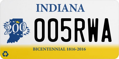 IN license plate 005RWA