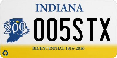 IN license plate 005STX