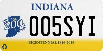 IN license plate 005SYI
