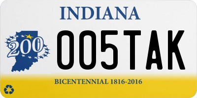 IN license plate 005TAK
