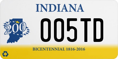 IN license plate 005TD