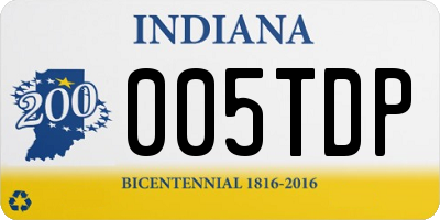 IN license plate 005TDP