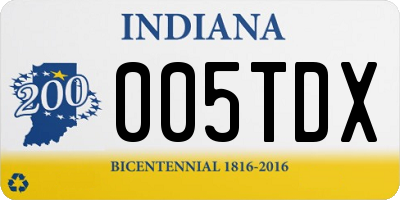 IN license plate 005TDX
