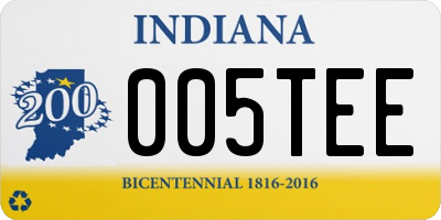 IN license plate 005TEE