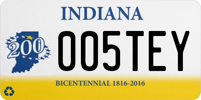 IN license plate 005TEY