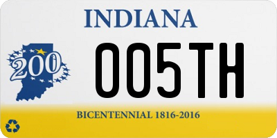 IN license plate 005TH