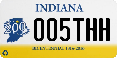 IN license plate 005THH