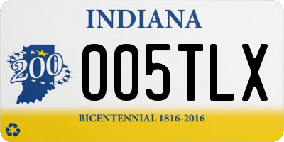 IN license plate 005TLX