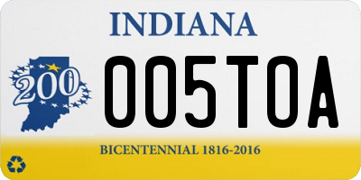 IN license plate 005TOA